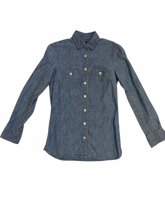 J. Crew Tops - J CREW BUTTON DOWN Blue Long Sleeve Shirt - Great for layering! Size 000